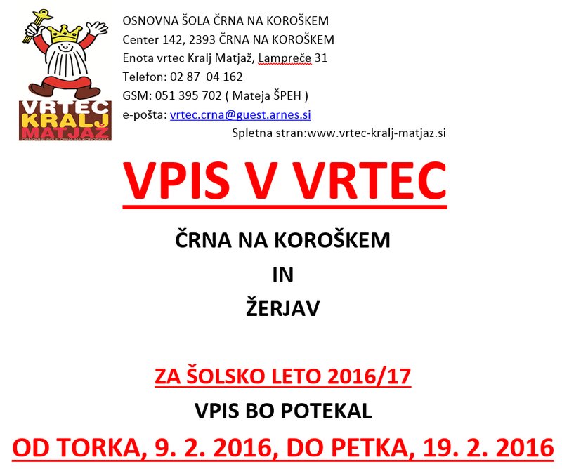 Vpis-vrtec